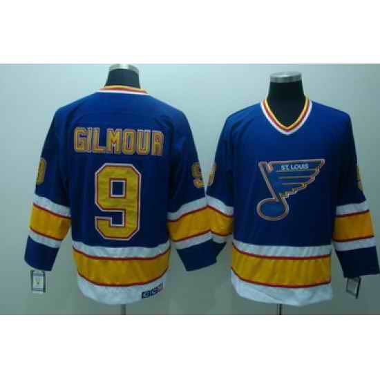ST.LOUIS BLUES #9 Gilmour Blue Jerseys CCM