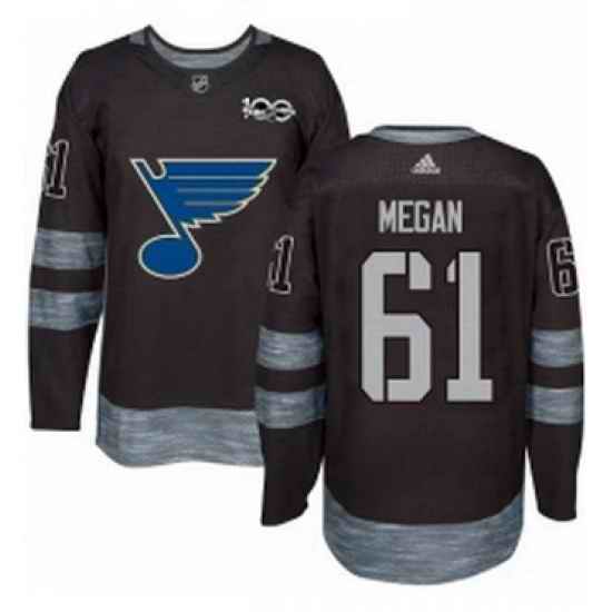 Mens Adidas St Louis Blues #61 Wade Megan Authentic Black 1917 2017 100th Anniversary NHL Jersey