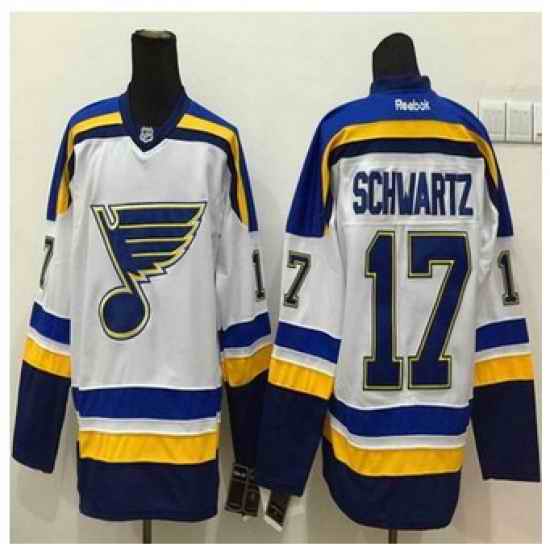 St. Louis Blues #17 Jaden Schwartz New White Road Stitched NHL Jersey