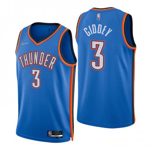 Nike Oklahoma City Thunder #3 Josh Giddey Blue Men’s 2021-22 NBA 75th Anniversary Diamond Swingman Jersey – Icon Edition Men’s