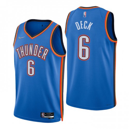 Nike Oklahoma City Thunder #6 Gabriel Deck Blue Men’s 2021-22 NBA 75th Anniversary Diamond Swingman Jersey – Icon Edition Men’s