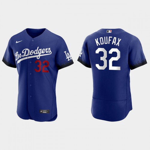 Los Angeles Los Angeles Dodgers #32 Sandy Koufax Nike Men’s 2021 City Connect Authentic MLB Jersey Royal Men’s