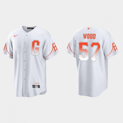 San Francisco San Francisco Giants #57 Alex Wood Men’s 2021 City Connect White Fan’s Version Jersey Men’s