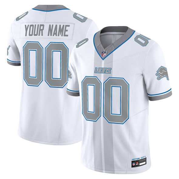Men%27s Detroit Lions Customized White 2025 F.U.S.E. %27Motor City Racing Edition%27 Vapor Limited Stitched Jersey