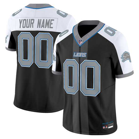 Men%27s Detroit Lions Customized Black Alternate 2025 F.U.S.E. %27Motor City Racing Edition%27 Vapor Limited Stitched Jersey