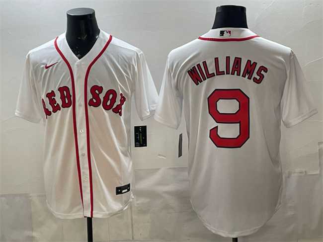 Men%27s Boston Red Sox #9 Ted Williams White Cool Base Stitched Jersey