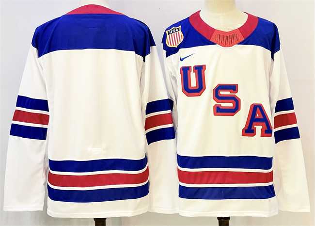 Men%27s USA Blank White 2025-2026 Stitched Jersey