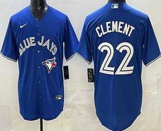 Men%27s Toronto Blue Jays #22 Ernie Clement Blue Cool Base Jersey