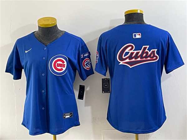 Youth Chicago Cubs Team Big Logo Royal %27Ryne Sandberg Tribute%27 Vapor Limited V3 Stitched Jersey