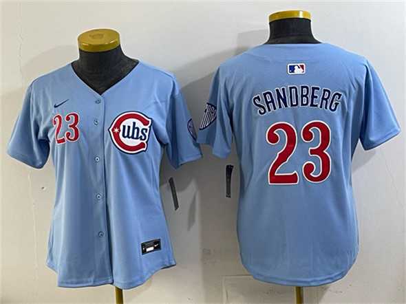 Youth Chicago Cubs #23 Ryne Sandberg Blue Limited Stitched Jersey
