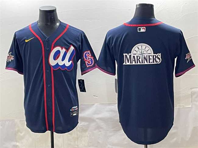 Men%27s American League Seattle Mariners Team Big Logo Navy 2025 All-Star Edition Limited Stitched Baseball Jersey