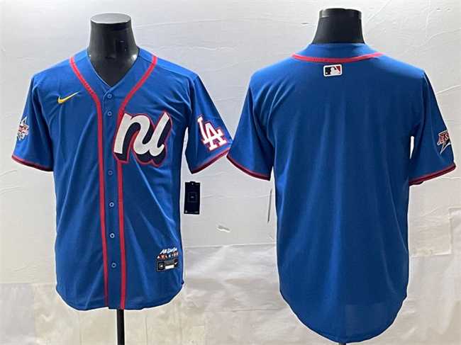 Men%27s National League Los Angeles Dodgers Blank Blue 2025 All-Star Edition Limited Stitched Baseball Jersey