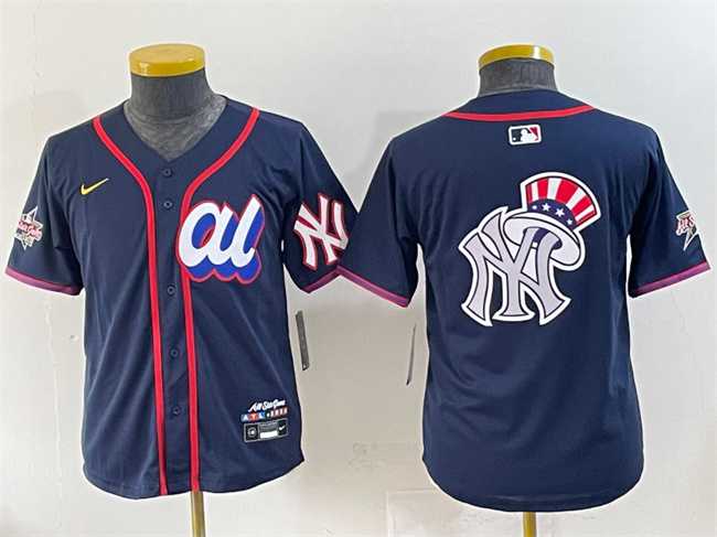 Women%27s American League New York Yankees Team Big Logo Navy 2025 All-Star Edition Limited Stitched Baseball Jersey(Run Small)