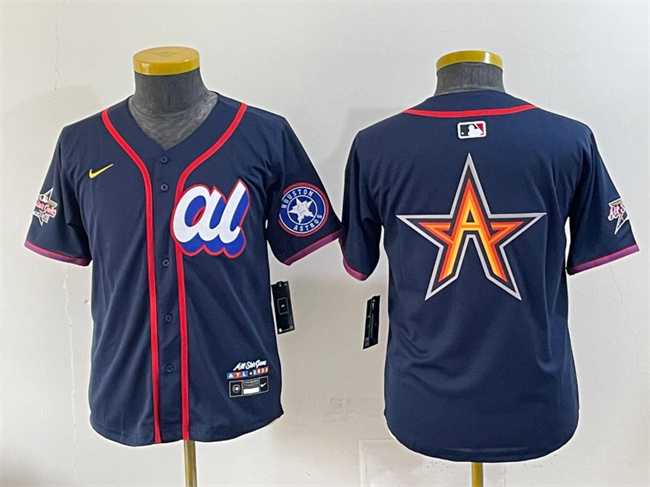 Women%27s American League Houston Astros Team Big Logo Navy 2025 All-Star Edition Limited Stitched Baseball Jersey(Run Small)