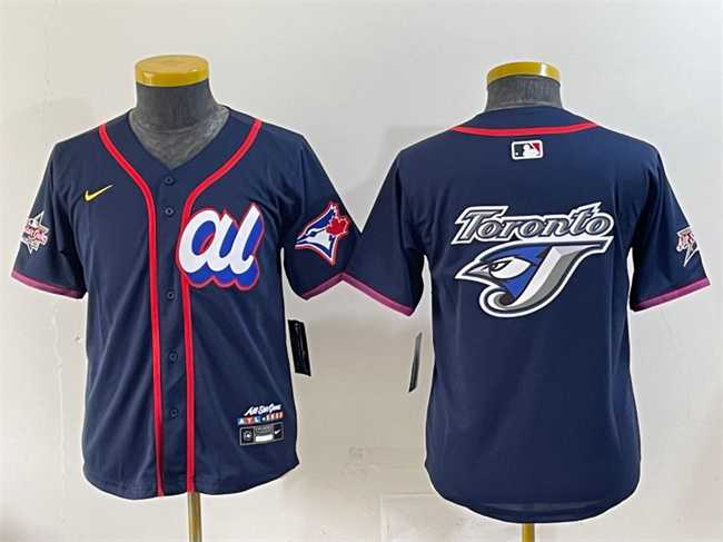 Youth American League Toronto Blue Jays Team Big Logo Navy 2025 All-Star Edition Limited Stitched Baseball Jersey