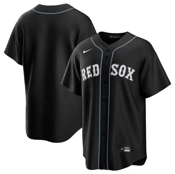 Men%27s Boston Red Sox Blank Black Lights Out Limited Stitched Baseball Jersey Dzhi
