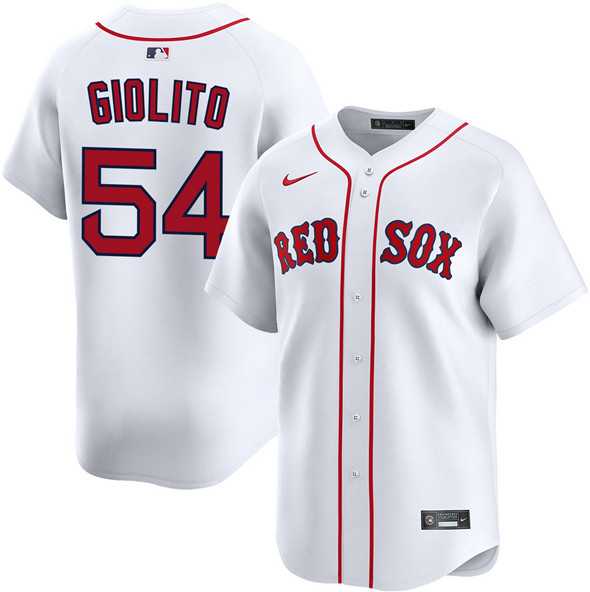 Men%27s Boston Red Sox #54 Lucas Giolito White 2024 Home Limited Stitched Baseball Jersey Dzhi