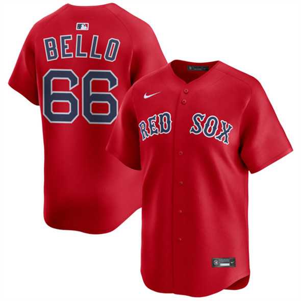 Men%27s Boston Red Sox #66 Brayan Bello Red 2024 Alternate Limited Stitched Baseball Jersey Dzhi