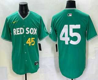 Men%27s Boston Red Sox #45 Pedro Martinez Green 2025 City Connect Limited Jersey