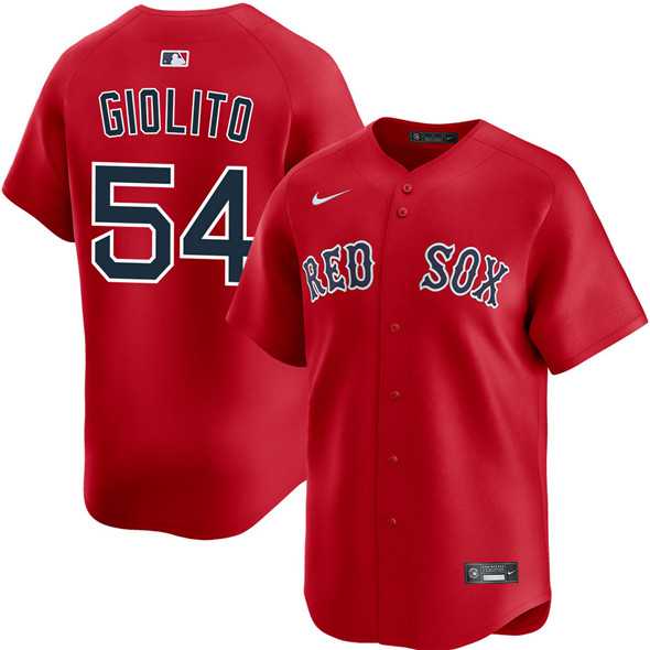 Men%27s Boston Red Sox #54 Lucas Giolito Red 2025 Alternate Limited Stitched Baseball Jersey Dzhi