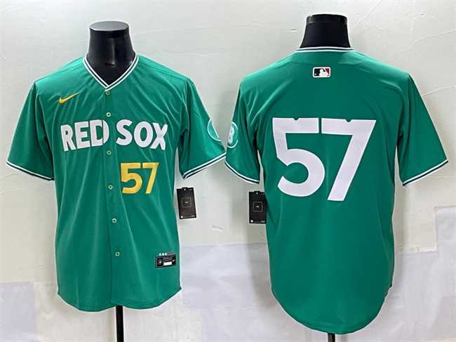 Men%27s Boston Red Sox #57 Greg Weissert Green 2025 City Connect Limited Stitched Baseball Jersey