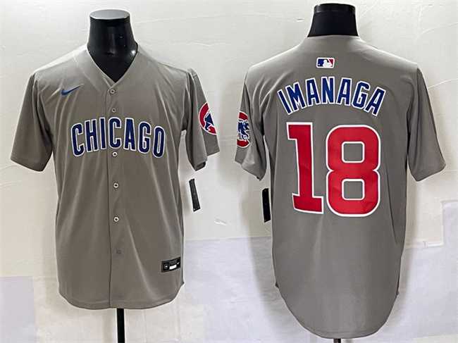 Men%27s Chicago Cubs #18 Shota Imanaga Gray Limited Stitched Baseball Jersey
