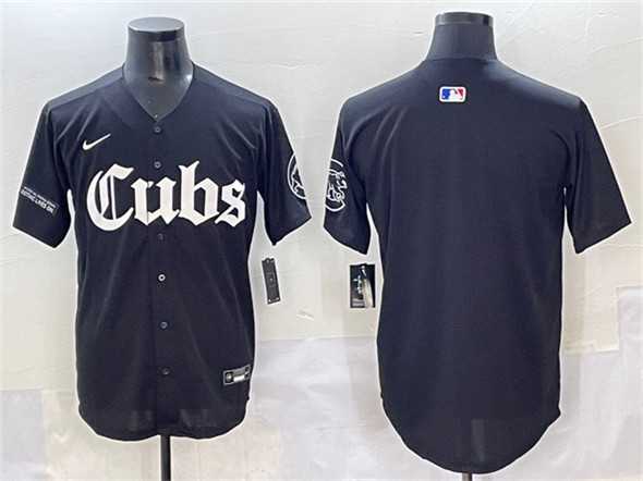 Men%27s Chicago Cubs Blank Black %27Gothic North Side Edition%27 Vapor Premier Limited Stitched Baseball Jersey