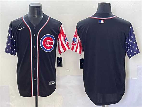 Men%27s Chicago Cubs Blank Black 2025 Independence Day Vapor Premier Limited Stitched Baseball Jersey