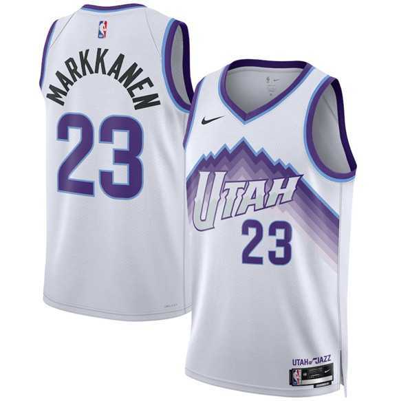 Men%27s Utah Jazz #23 Lauri Markkanen White 2025 Association Edition Stitched Jersey Dzhi