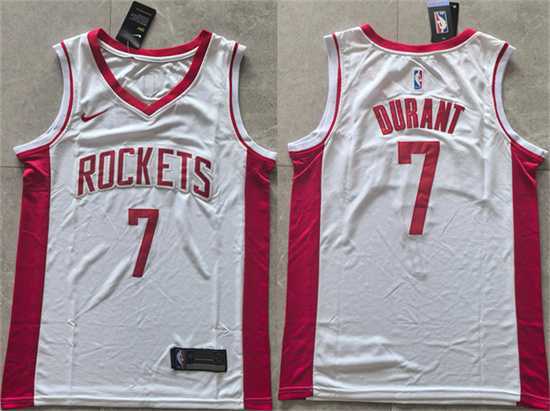 Men%27s Houston Rockets #7 Kevin Durant White 2025 Association Edition Stitched Jersey