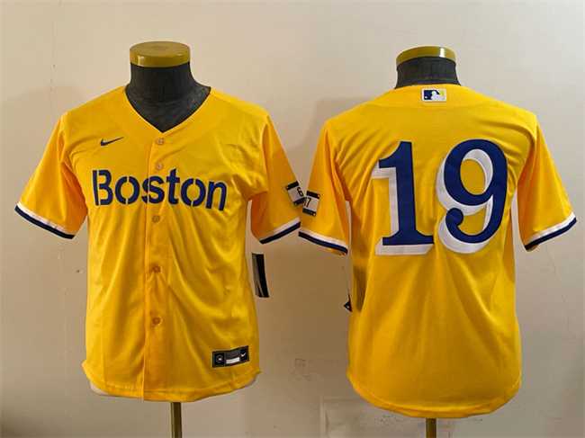 Youth Boston Red Sox #19 Roman Anthony Gold City Connect Stitched Jersey