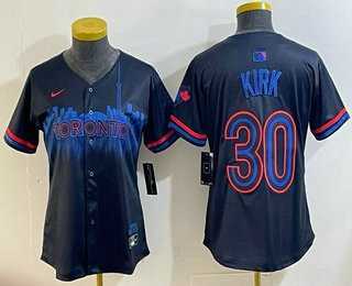 Women%27s Toronto Blue Jays #30 Alejandro Kirk Black 2024 City Connect Limited Stitched Jersey