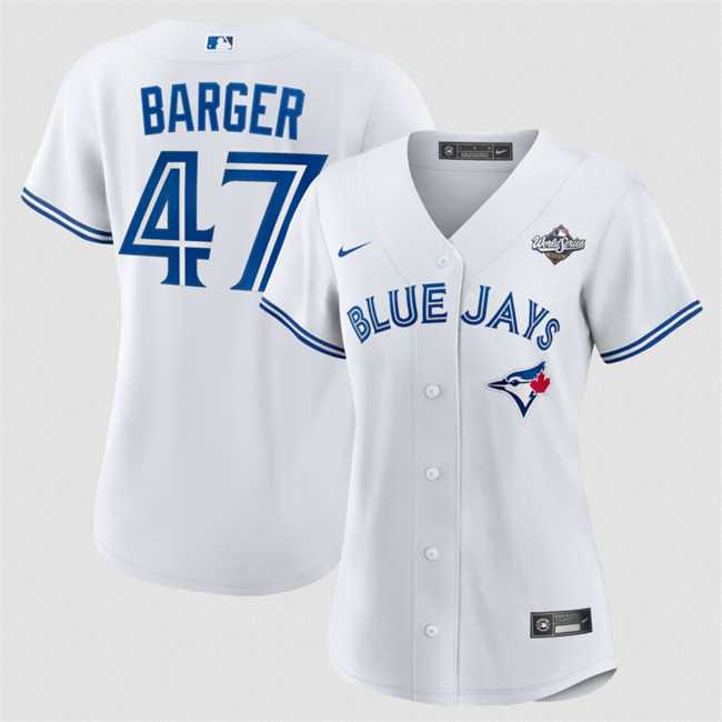 Women%27s Toronto Blue Jays #47 Addison Barger White 2025 World Series Home Cool Base Stitched Jersey Dzhi