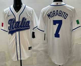 Men%27s Italy #7 Nick Morabito White 2026 World Baseball Classic Cool Base Jersey