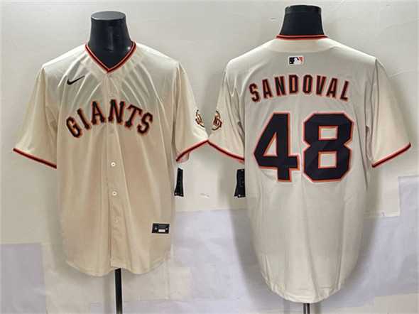 Men%27s San Francisco Giants #48 Pablo Sandoval Cream 2024 Home Limited Stitched Baseball Jersey