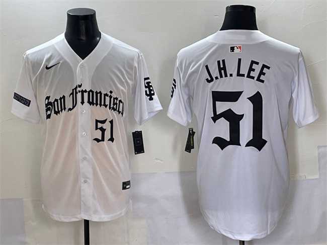 Men%27s San Francisco Giants #51 Jung Hoo Lee White %27Gothic Fog Edition%27 Vapor Premier Limited Stitched Baseball Jersey
