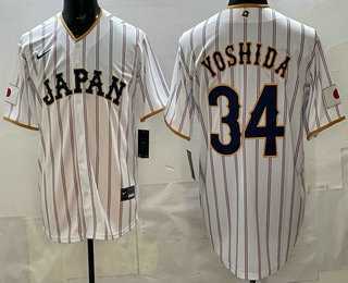 Men%27s Japan #34 Masataka Yoshida White 2026 World Baseball Classic Cool Base Jersey
