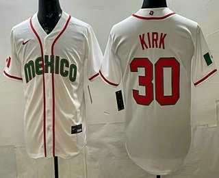 Men%27s Mexico #30 Alejandro Kirk White 2026 World Baseball Classic Cool Base Jersey