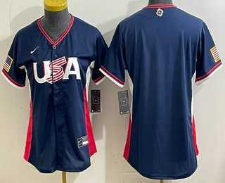Women%27s USA Blank Navy 2026 World Baseball Classic Cool Base Jersey