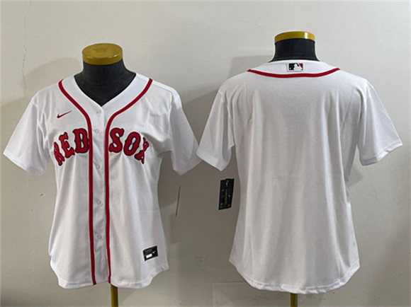 Women%27s Boston Red Sox Blank White Cool Base Stitched Jersey(Run Small)