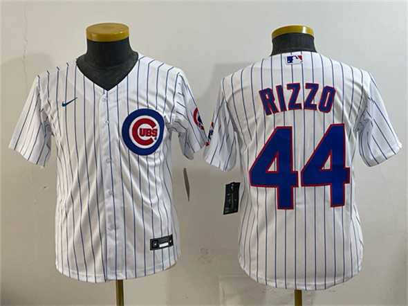 Women%27s Chicago Cubs #44 Anthony Rizzo White Stitched Jersey