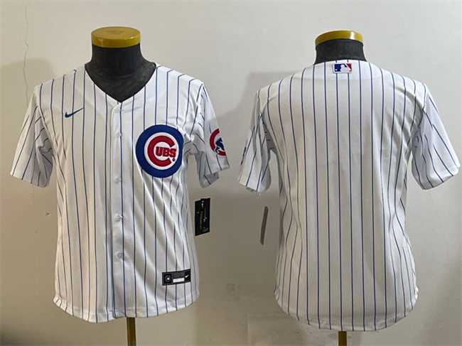 Youth Chicago Cubs Blank White Cool Base Stitched Baseball Jersey