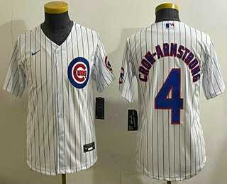 Youth Chicago Cubs #4 Pete Crow Armstrong White Limited Stitched Jersey