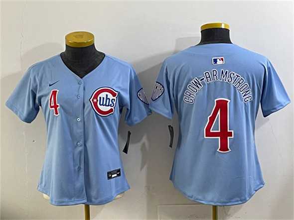 Youth Chicago Cubs #4 Pete Crow-Armstrong Blue 2024-25 2nd Alternate Limited Stitched Baseball Jersey