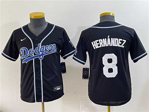 Youth Los Angeles Dodgers #8 Enrique Hernandez Black Stitched Baseball Jersey