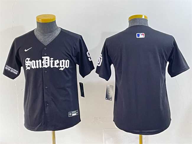 Youth San Diego Padres Blank Black Gothic Edition Vapor Limited Stitched Baseball Jersey