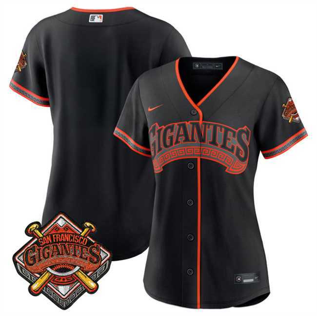 Women%27s San Francisco Giants Blank Black 2026 Alternate Stadium Stitched Jersey Dzhi