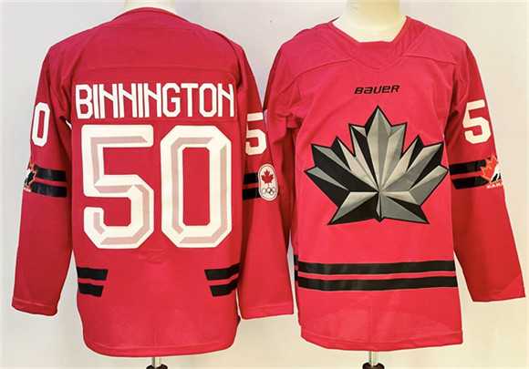 Men%27s Canada Hockey #50 Connor McDavid Red Stitched Jersey