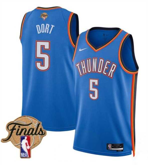 Men%27s Oklahoma City Thunder #5 Luguentz Dort Blue 2025 Icon Edition Stitched Jersey Dzhi