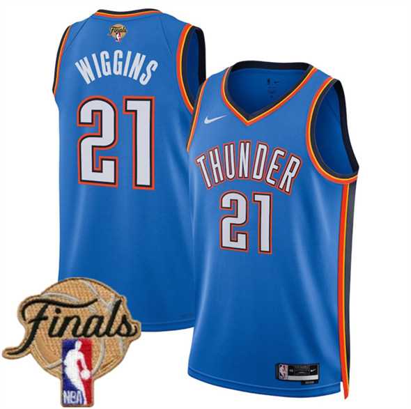 Men%27s Oklahoma City Thunder #21 Aaron Wiggins Blue 2025 Icon Edition Stitched Jersey Dzhi